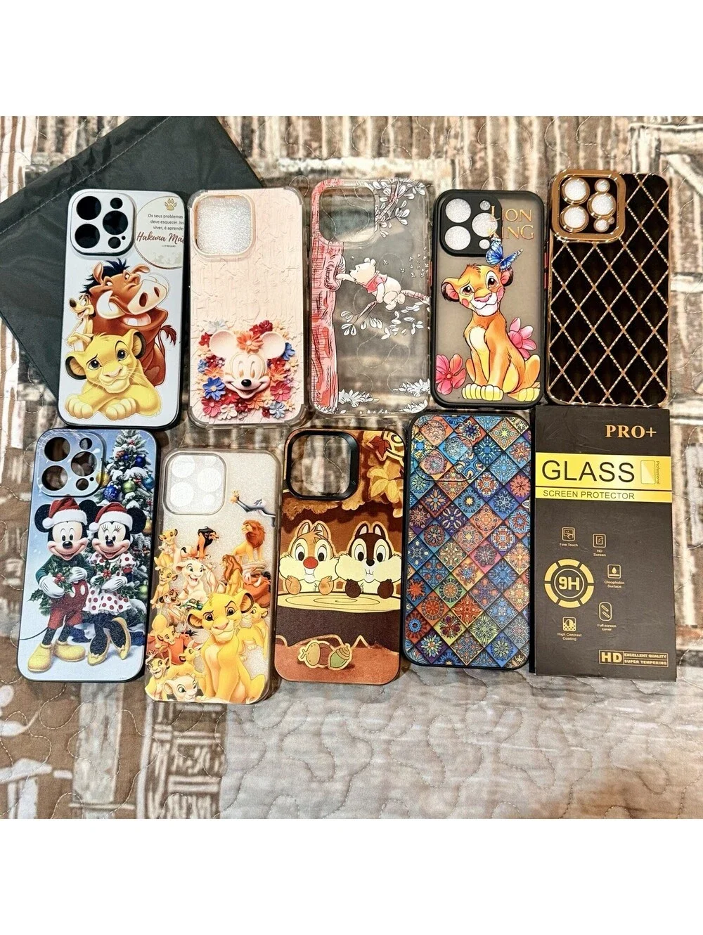 iPhone 14 Pro max Case BUNDLE (9 Cases) Disney, Misc & Two-9H Screen Protectors